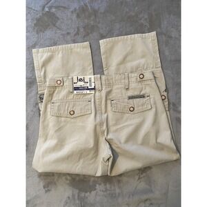 NWT l.e.i Ripstop Cargo Capri Pants Womens Sz 3 Beige Utility Gear Cotton Casual